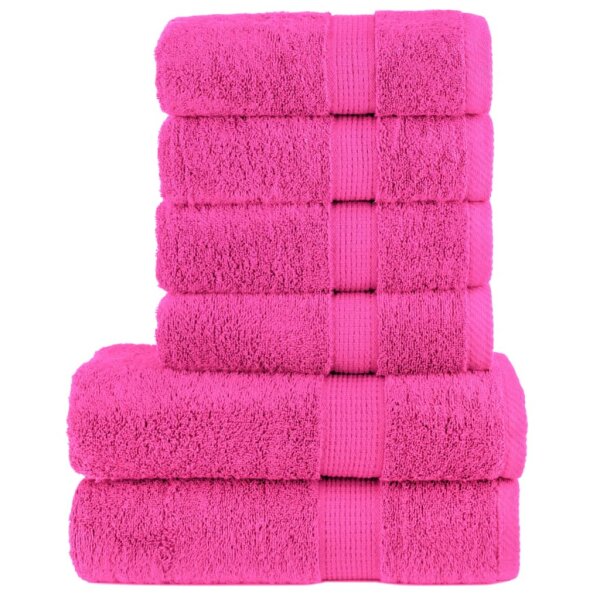 vidaXL 6 tlg. Premium-Handtuch-Set Rosa 600 g/m&sup2; 100% Baumwolle