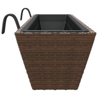 vidaXL Pflanzk&uuml;bel mit Haken 2 Stk. Braun Poly Rattan