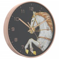 vidaXL Wanduhr Golden und Wei&szlig; &Oslash;29,5 cm Polystyren und Glas