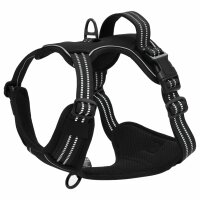 vidaXL Hundegeschirr mit Leine &amp; Halsband Verstellbar Schwarz XL