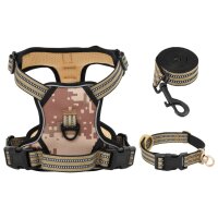 vidaXL Hundegeschirr mit Leine &amp; Halsband Verstellbar Camouflage M