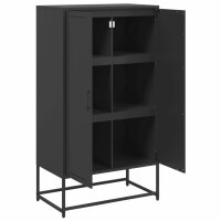 vidaXL Highboard Schwarz 68,5x38,5x123,5 cm Stahl