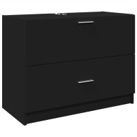 vidaXL Waschbeckenunterschrank Schwarz 78x37x59 cm...