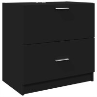 vidaXL Waschbeckenunterschrank Schwarz 59x37x59 cm Holzwerkstoff