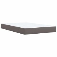 vidaXL Boxspringbett mit Matratze Grau 120x200 cm Kunstleder