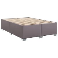 vidaXL Boxspringbett mit Matratze Grau 140x200 cm Kunstleder