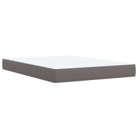 vidaXL Boxspringbett mit Matratze Grau 140x200 cm Kunstleder