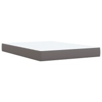 vidaXL Boxspringbett mit Matratze Grau 160x200 cm Kunstleder