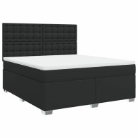 vidaXL Boxspringbett mit Matratze Schwarz 180x200 cm Kunstleder