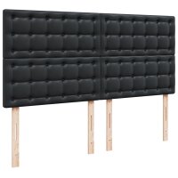 vidaXL Boxspringbett mit Matratze Schwarz 180x200 cm Kunstleder