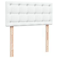 vidaXL Boxspringbett mit Matratze Wei&szlig; 90x190 cm Kunstleder