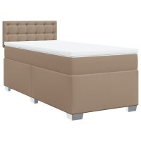 vidaXL Boxspringbett mit Matratze Cappuccino-Braun 90x190cm Kunstleder