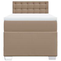 vidaXL Boxspringbett mit Matratze Cappuccino-Braun 90x190cm Kunstleder