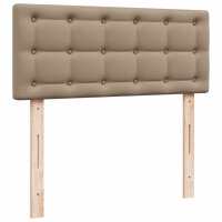 vidaXL Boxspringbett mit Matratze Cappuccino-Braun 90x190cm Kunstleder