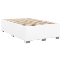 vidaXL Boxspringbett mit Matratze Wei&szlig; 120x200 cm Kunstleder