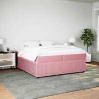 vidaXL Boxspringbett mit Matratze Rosa 200x200 cm Samt