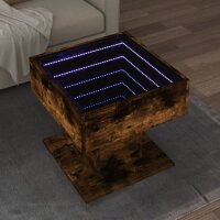 vidaXL LED-Couchtisch Räuchereiche 50x50x45 cm...