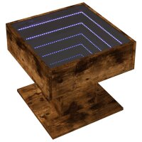 vidaXL LED-Couchtisch R&auml;uchereiche 50x50x45 cm Holzwerkstoff