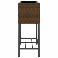 vidaXL Hochbeete mit Ablage 2 Stk. Braun 70x28x70 cm Poly Rattan