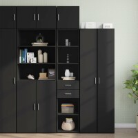 vidaXL Hochschrank Schmal Schwarz 40x42,5x225 cm Holzwerkstoff