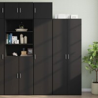 vidaXL Hochschrank Schmal Schwarz 45x42,5x225 cm Holzwerkstoff