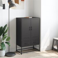 vidaXL Highboard Schwarz 68x39x111,5 cm Kaltgewalzter Stahl