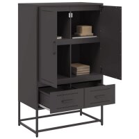 vidaXL Highboard Schwarz 68x39x111,5 cm Kaltgewalzter Stahl