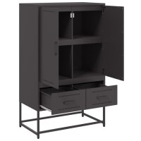 vidaXL Highboard Schwarz 68x39x111,5 cm Kaltgewalzter Stahl