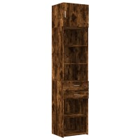 vidaXL Hochschrank Schmal R&auml;uchereiche 50x42,5x225 cm Holzwerkstoff