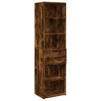 vidaXL Hochschrank Schmal R&auml;uchereiche 50x42,5x225 cm Holzwerkstoff