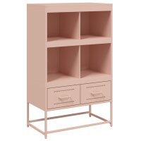 vidaXL Highboard Rosa 68,5x39x111,5 cm Kaltgewalzter Stahl