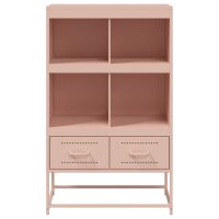 vidaXL Highboard Rosa 68,5x39x111,5 cm Kaltgewalzter Stahl