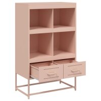 vidaXL Highboard Rosa 68,5x39x111,5 cm Kaltgewalzter Stahl