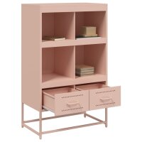 vidaXL Highboard Rosa 68,5x39x111,5 cm Kaltgewalzter Stahl