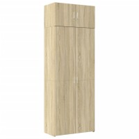 vidaXL Hochschrank Sonoma-Eiche 80x42,5x225 cm Holzwerkstoff