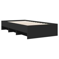 vidaXL Bettgestell Schwarz 90x190 cm Holzwerkstoff