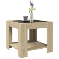 vidaXL LED-Couchtisch Sonoma Eiche 53x53x45 cm Holzwerkstoff