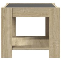 vidaXL LED-Couchtisch Sonoma Eiche 53x53x45 cm Holzwerkstoff