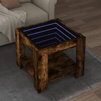 vidaXL LED-Couchtisch Räuchereiche 53x53x45 cm...