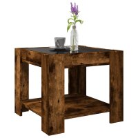 vidaXL LED-Couchtisch R&auml;uchereiche 53x53x45 cm Holzwerkstoff