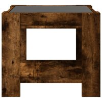 vidaXL LED-Couchtisch R&auml;uchereiche 53x53x45 cm Holzwerkstoff