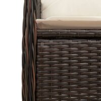 vidaXL 7-tlg. Garten-Bistro-Set mit Kissen Braun Poly Rattan