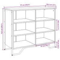 vidaXL Sideboard Schwarz 91x35,5x74,5 cm Holzwerkstoff