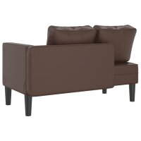 vidaXL Chaiselongue mit Kissen Braun Kunstleder