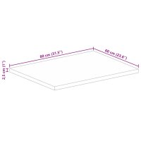 vidaXL Tischplatte 80x60x2,5 cm Rechteckig Raues Massivholz Mango