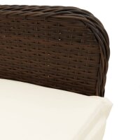 vidaXL 9-tlg. Garten-Bistro-Set mit Kissen Braun Poly Rattan