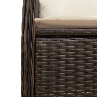 vidaXL 5-tlg. Garten-Bistro-Set mit Kissen Braun Poly Rattan