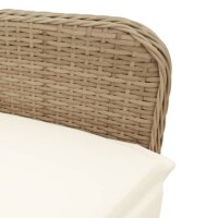 vidaXL 7-tlg. Garten-Bistro-Set mit Kissen Braun Poly Rattan