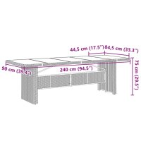 vidaXL 9-tlg. Garten-Bistro-Set mit Kissen Schwarz Poly Rattan