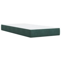 vidaXL Boxspringbett mit Matratze Dunkelgr&uuml;n 80x200 cm Samt